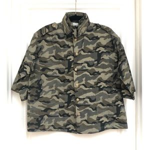 Sugar + Lips Never Worn Olive Camo Print Jacket
